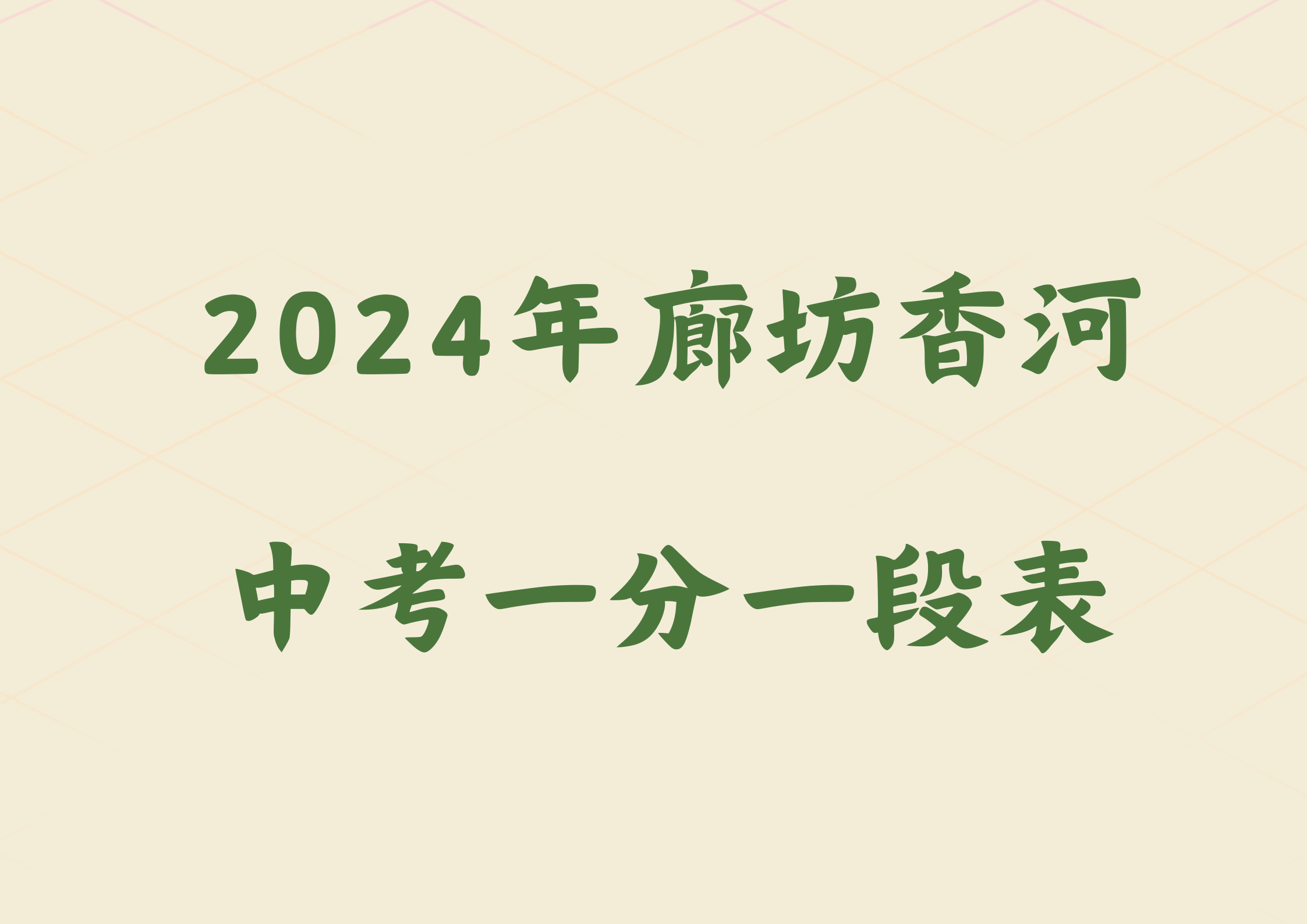 2024年廊坊香河中考一分一段表(图1)